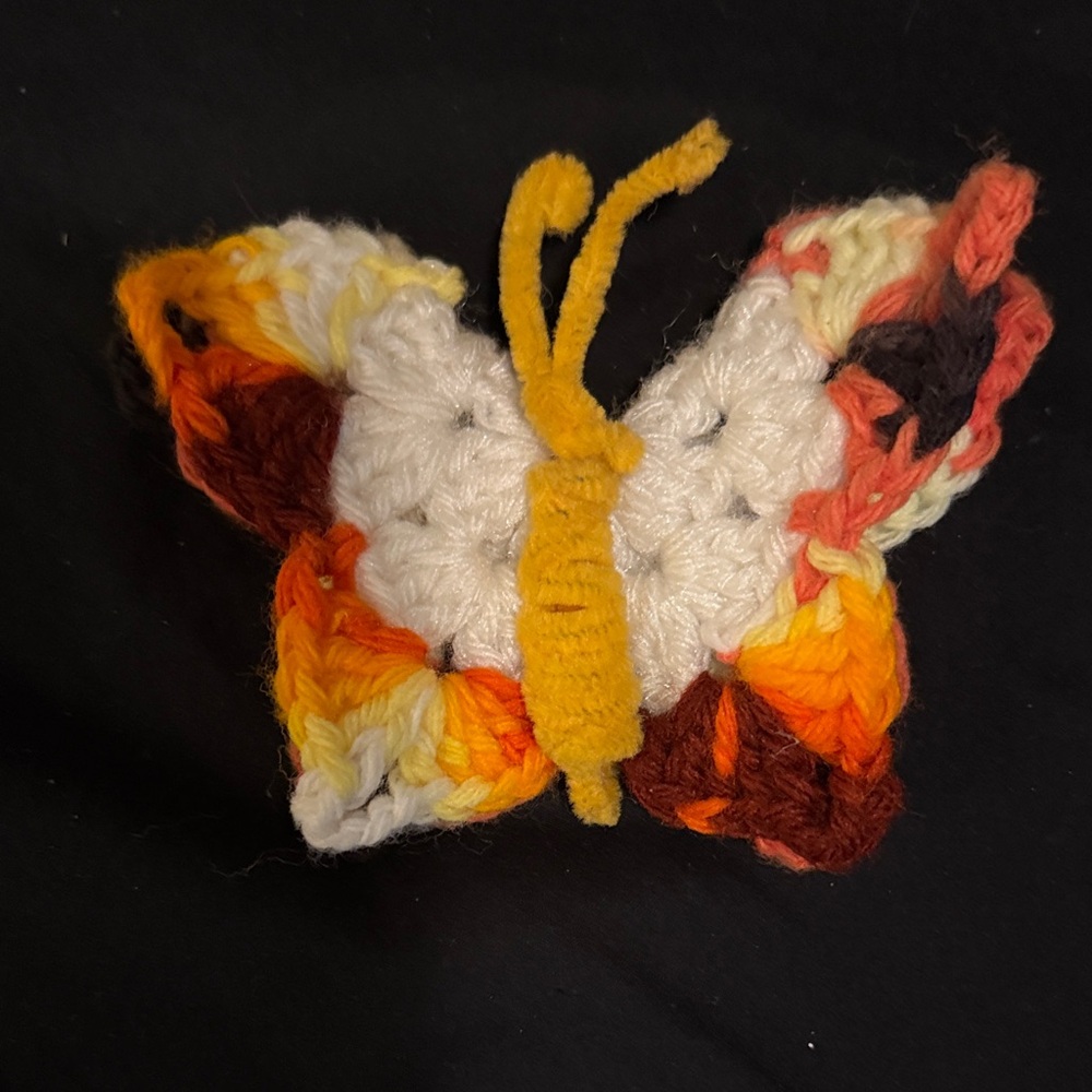 Colorful Crochet Butterfly magnet